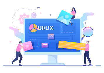ui ux programmer flat design for business vector image