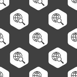 Black hexagon global search pattern vector