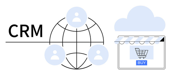 crm integration with e-commerce for enhanced vector image