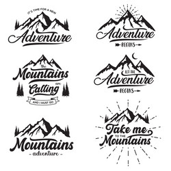 Mountain Typography Set Vector Image