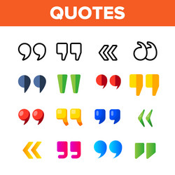 quotation marks inverted commas color vector