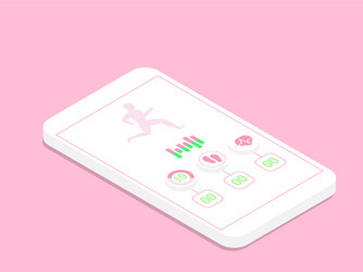 running application on smartphone vector image