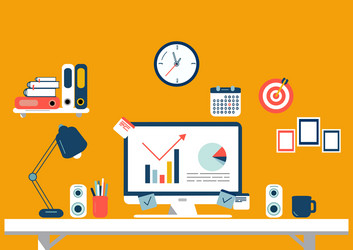 set flat design elements workspace vector image