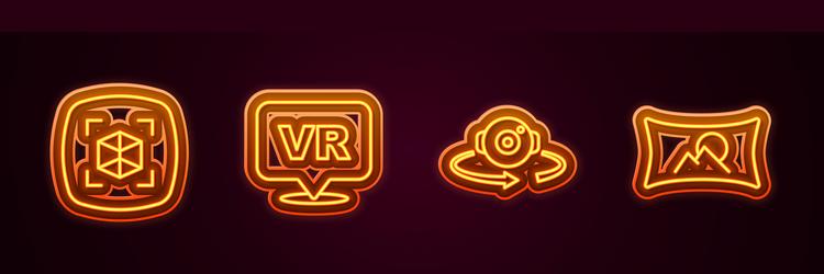 set line 3d modeling virtual reality 360 degree vector image