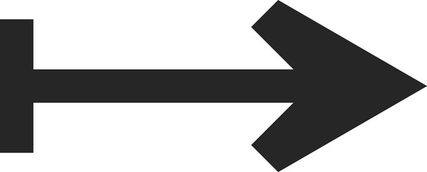 simple black arrow pointing right with a crossbar vector image