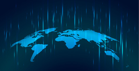 work map with technology background vector image
