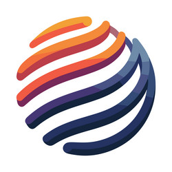 abstract globe design with gradient stripes vector image