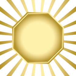 gold frame on background with rays vector image
