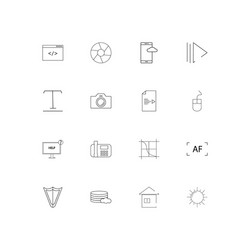 interface linear thin icons set outlined simple vector image