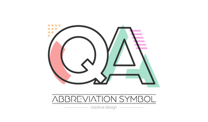 Letters q and a merging of two initials vector