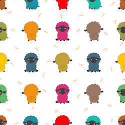 Cartoon sheep seamless pattern Royalty Free Vector Image