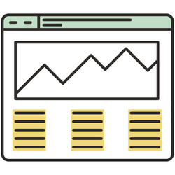 Product testing icon data analysis flat vector