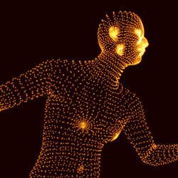running man graphics composed of particles vector image