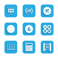 set function mathematical symbol calculator vector image