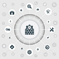 set of simple icons element vector