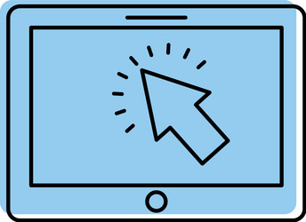 tablet with cursor button digital technology vector image