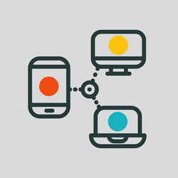 Thin lines connection icon outline of big data vector