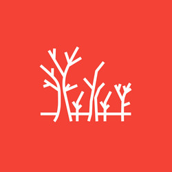 Tree with bare branches line icon vector