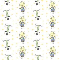 bird use pogo for jump seamless pattern vector image