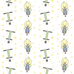 bird use pogo for jump seamless pattern vector