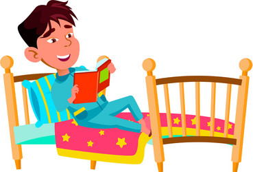 Reading A Book In Bed Clipart