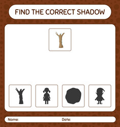 find the correct shadows game with dead tree vector image