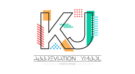 letters k and j merging of two initials vector image