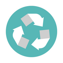 Recycling center icon flat style circle vector