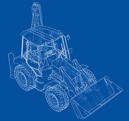 Sketch of loading shovel with back actor vector