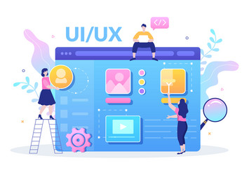 Ui ux programmer flat design for business vector