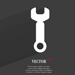 wrench tool to work flat modern web button vector image