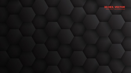 3D Hexagon Tech Pattern - Dark Gray vector image