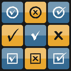 Checkbox set of hand drawn icons vector