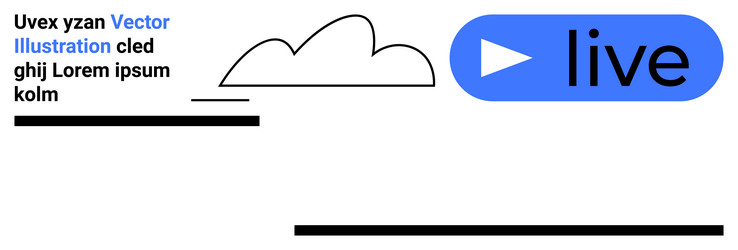 cloud and play button icon with text elements vector image