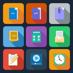 flat icons for web and mobile applications vector image