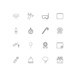 Holidays linear thin icons set outlined simple vector