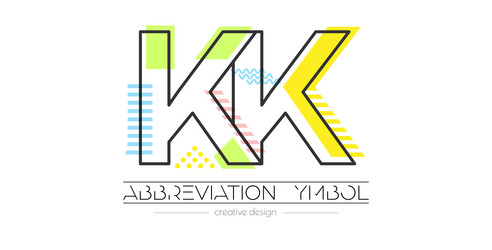letters k and merging of two initials vector image