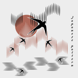 minimalistic pattern in japanese style flock vector image
