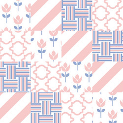 Patchwork quilt pattern tiles vector