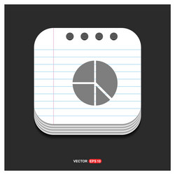 Pie chart gray icon on notepad style template eps vector