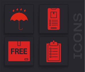 set verification delivery list clipboard vector image