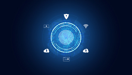 abstract fingerprint scanning encryption to login vector image