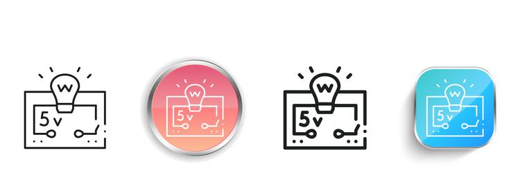 circuit icon thin linear regular and button style vector image