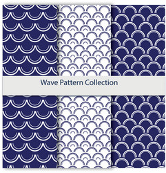 collection of wave patterns with semicircular vector image