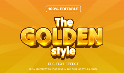 editable text effect the golden style game font vector image