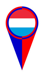 Luxembourg map pointer location flag vector