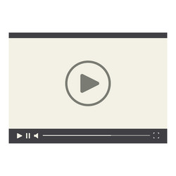 video player showing a play button for streaming vector image
