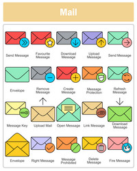 a set of 20 message icons as send vector image