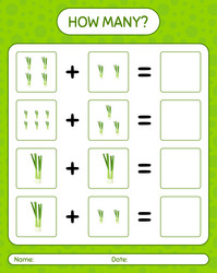 How many counting game with spring onion vector