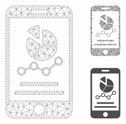 mobile graphs mesh network model vector image